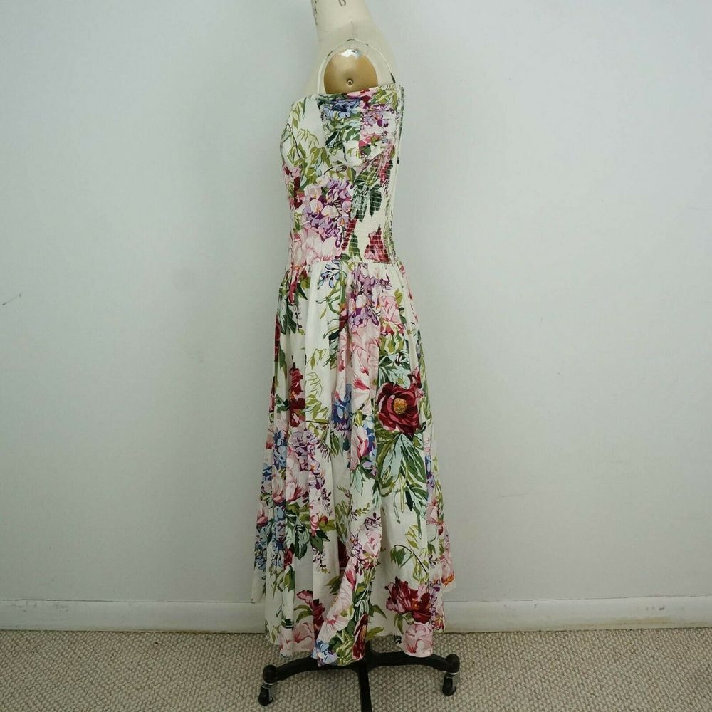 Vintage 90s Floral Dress Off Shoulder - Picture 2 of 7